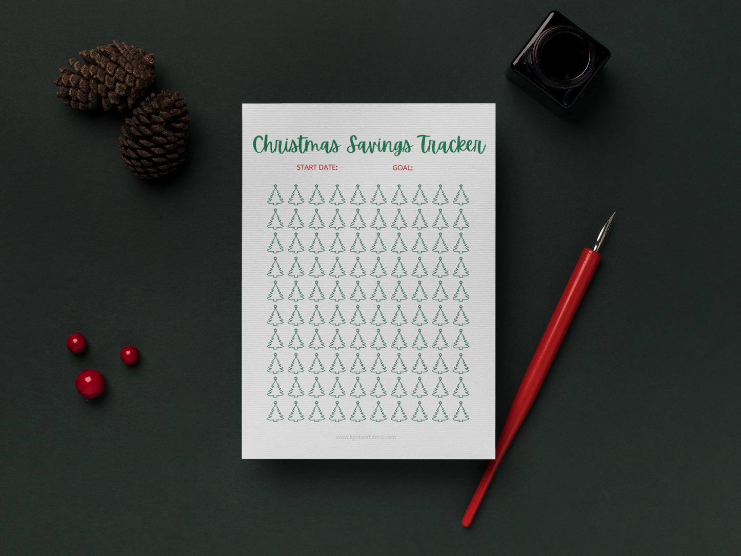 Downloadable Christmas Savings Tracker Bundle, 8.5x11 size